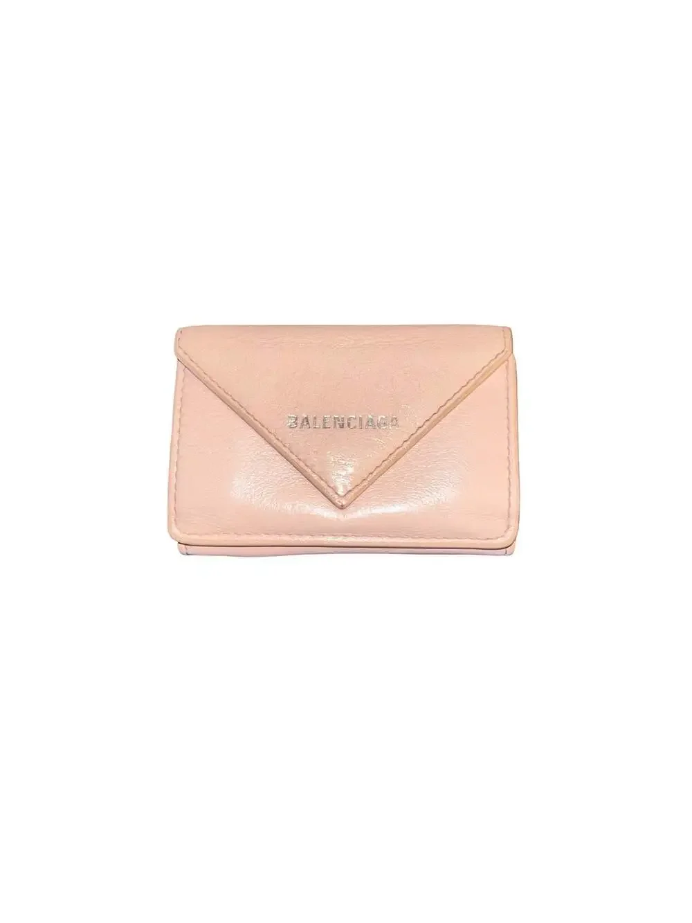 Balenciaga Papier Mini Trifold Wallet in Pink Leather